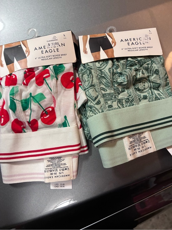 American Eagle Outfitters Other - American Eagle Men’s Boxer Briefs Large 2-Pack Cherry & Money Print Kip